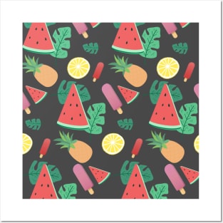 Summer Fruit Pattern Posters and Art